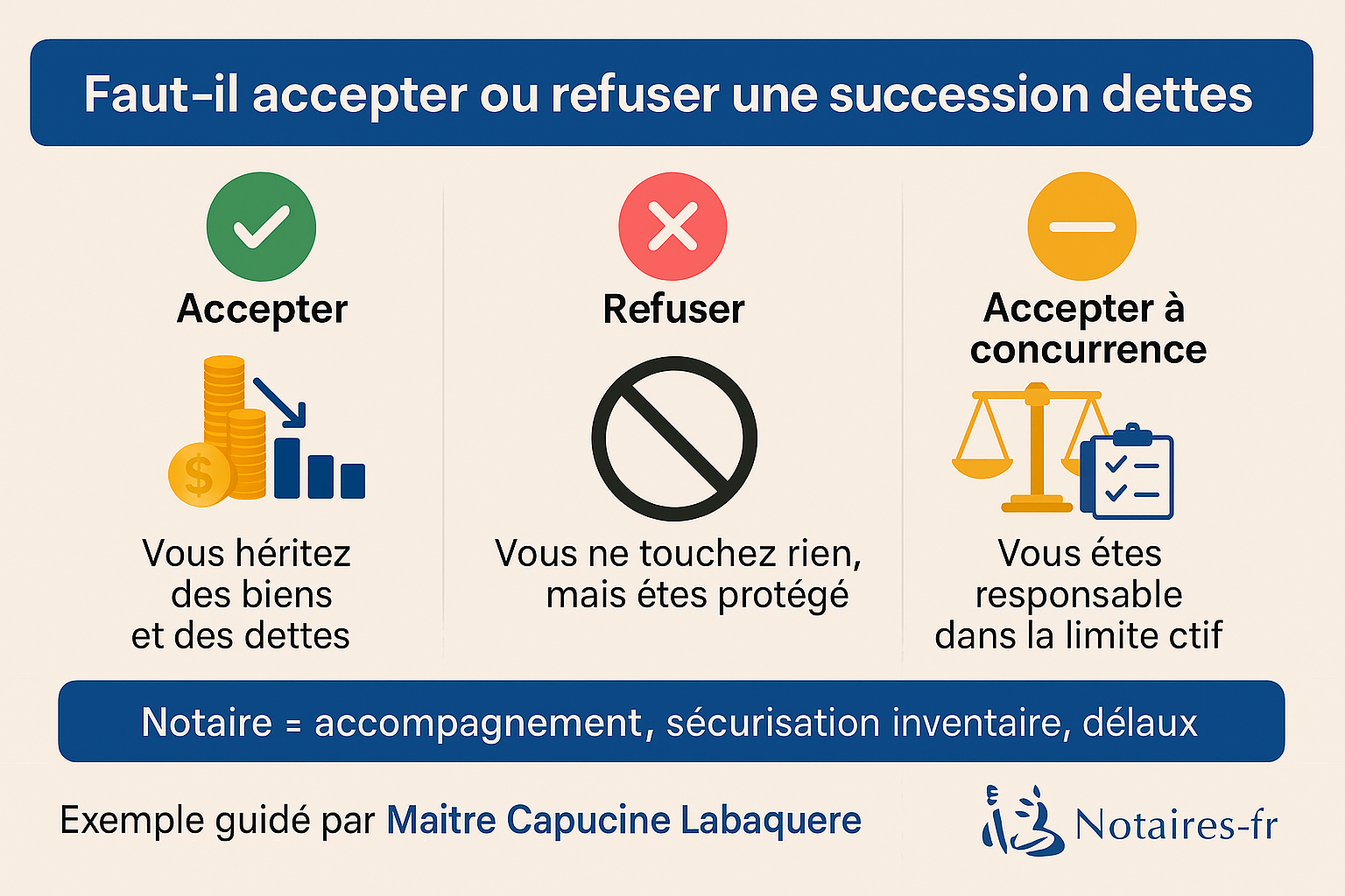 refuser succession dettes